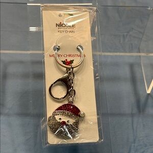 Nicole Christmas Santa Keychain with Red and Silver
